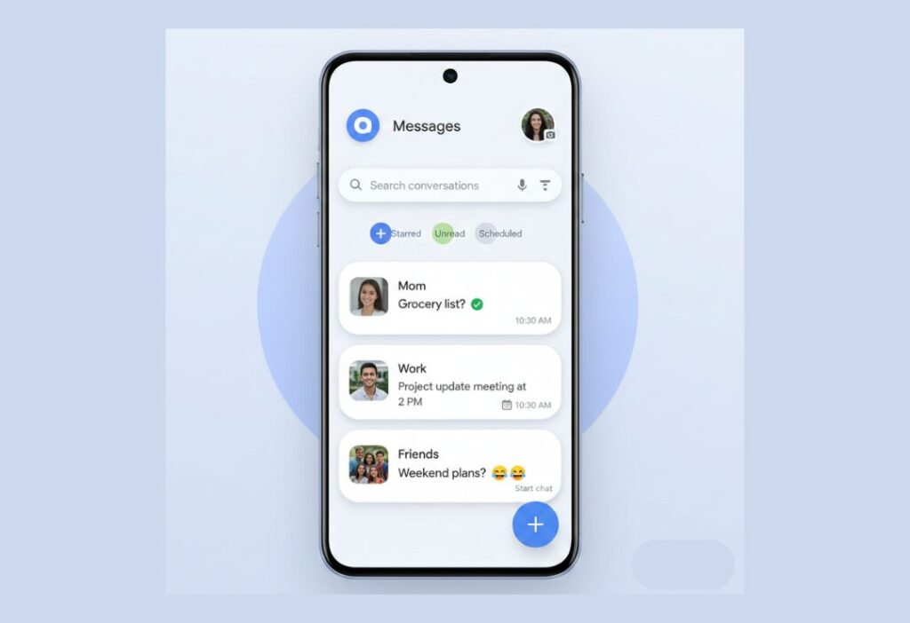 Fresh Look of Google Messages Home Screen
