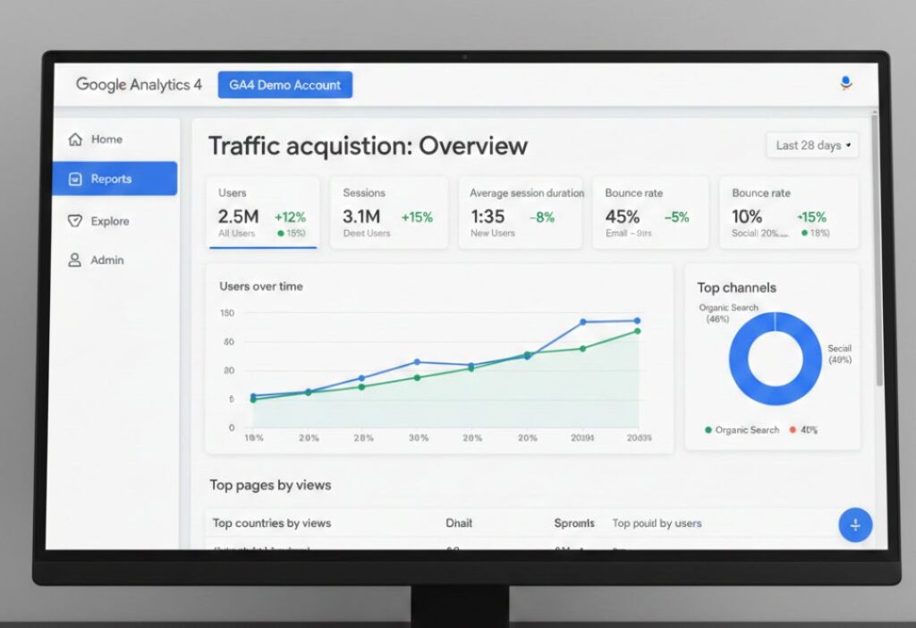 Google Analytics 4 dashboard screenshot interface