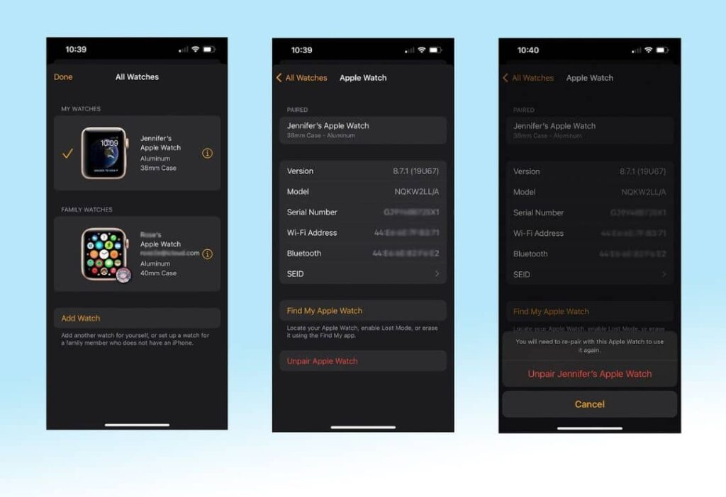 Open the Watch app on your iPhone
