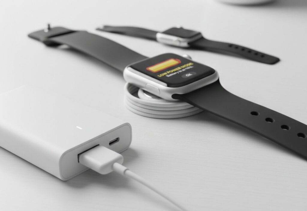 Portable Power Bank Charging Apple Watch