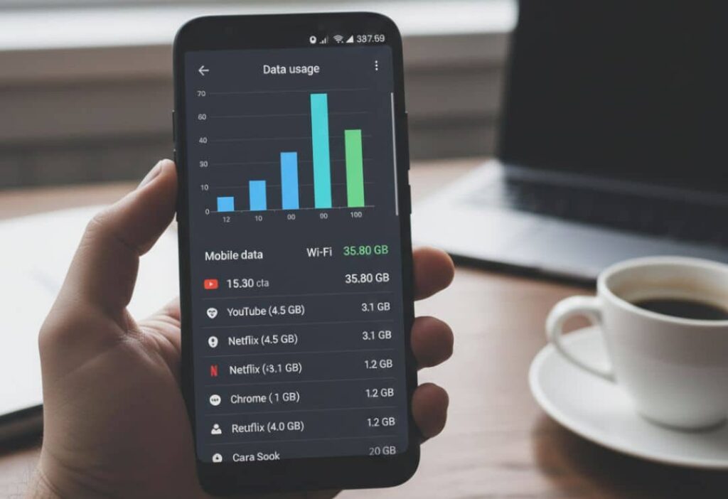 ndroid Phone Showing Data Usage Screen crete imge